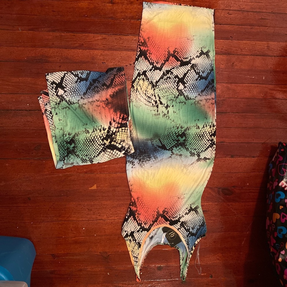 TouchDolls multi color snake print dress
